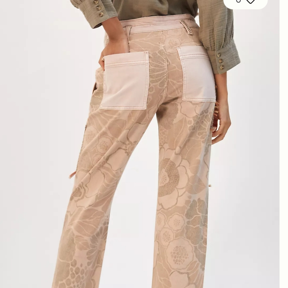 Anthropologie Pilcro Wanderer Jeans Pants Floral Patterned Embroidered 27 Nwot - Picture 14 of 14